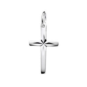 Signature Silver Ridged Cross Pendant