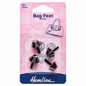 Lot 4 patins pour sacs 15 mm - Nickel noir
