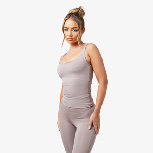 Second Skin Square Neck Vest | Taupe
