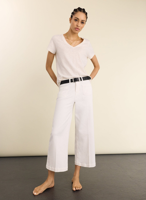 Jena Organic Cotton Stretch Wide Crop Jeans - UK 12 | EU 40 | US 08 / Soft White