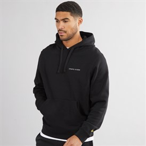 Lyle And Scott Vintage Mens Embroidered Hoodie Z893 Jet Black/White