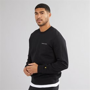 Lyle And Scott Vintage Mens Embroidered Crew Neck Sweatshirt Z893 Jet Black/White