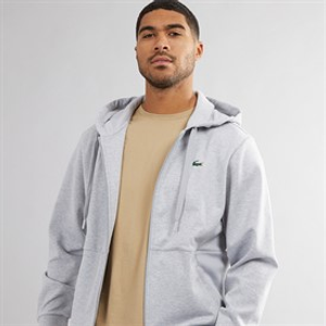 Lacoste Mens Hoodie Silver Chine/Elephant Gre
