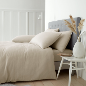 Catherine Lansfield Brushed Cotton Soft and Cosy Duvet Cover Bedding Set Cream
