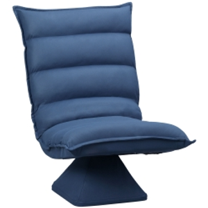 HOMCOM Lazy Swivel Floor Chair 360° with Adjustable Reclining Backrest Padded Design 62 x 70 x 95 cm Blue