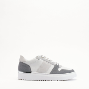 MALLET Hoxton Lite Men's White Grey Leather Trainers