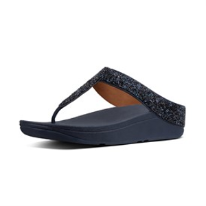 FitFlop Womens Fino Quartz Toe Post Sandals Midnight Navy
