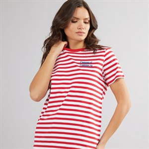 French Connection Womens Comme Ci Comme Ca T-Shirt White/Poppy/Royal Blue