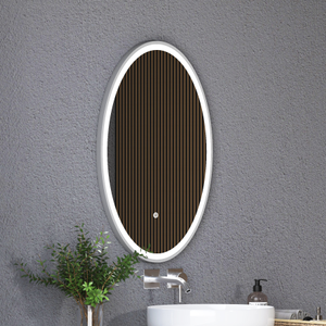 Capri 500 x 800mm Chrome Frontlit LED Illuminated Framed Oval Mirror with Demister Pad & Touch Sensor