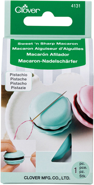 Macaron aiguiseur d´aiguilles et porte aiguille - Pistache