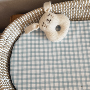 Mabel & Fox - Basket Changing Mat - Blue Gingham