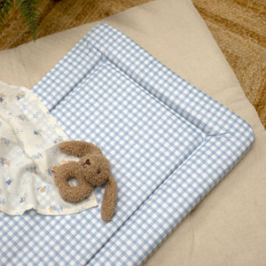 Mabel & Fox - Baby Changing Mat - Blue Gingham