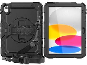 Rugged Impact Case with Strap for iPad 11th Gen (A16) - Black