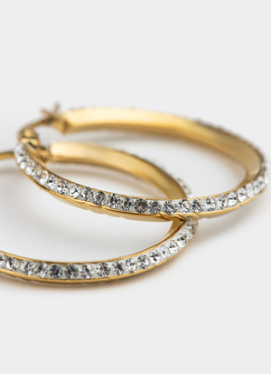 Vendetta Ice Hoop Earring - 18K Gold Plated