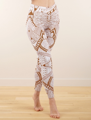 'Legging imprimé "Rinji Africa", Blanc'