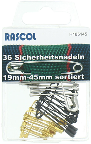 Boite de 36 épingles à nourrice Rascol - Couleurs assorties