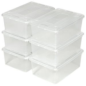 2 set di 6 contenitori per scarpe, 33x23x12cm