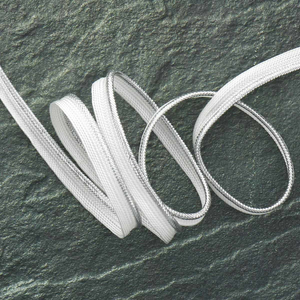 Passepoil tresse métallisé - Argent trame blanche