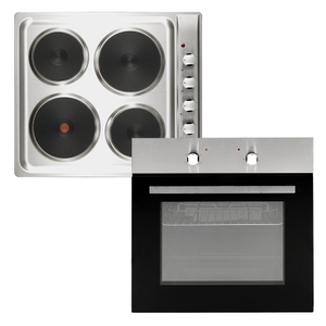 60cm Solid Plate Hob & 60cm Built In Electric Oven Pack