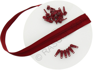 Rouleau de 10 mètres de fermeture nylon - Rouge foncé