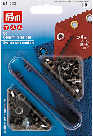 Boite 50 oeillets 4 mm avec outil de pose - Laiton antique