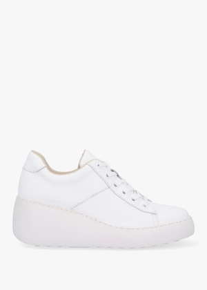 Delf II White Leather Wedge Trainers