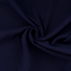 Tissu double gaze de coton - Bleu nuit