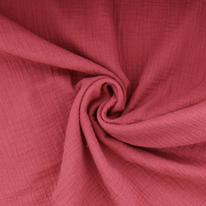 Tissu double gaze de coton - Framboise