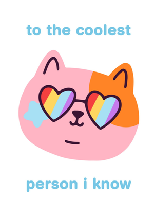 The Coolest Person I Know Cat Illustrated Birthday Card