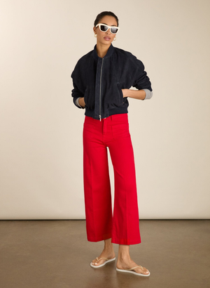 Jena Organic Cotton Stretch Wide Crop Jeans - UK 06 | EU 32 | US 02 / Crimson Red