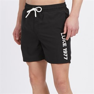 LUKE 1977 Mens Side On Swim Shorts Black/White