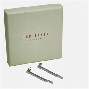 Ted Baker Womens Mellsie Icon Crystal Drop Earrings Silver Tone Clear Crystal