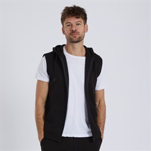 Kangaroo Poo Mens Sleeveless Zip Through Hoodie Black