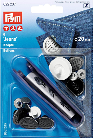 Boite de 6 boutons jeans 20mm