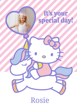 Hello Kitty Photo Upload Birthday Card