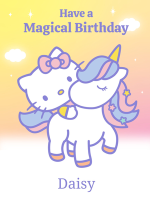 Hello Kitty Unicorn Magical Birthday Card