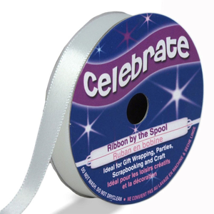 Ruban satin Celebrate blanc - 9 mm x 6 mètres