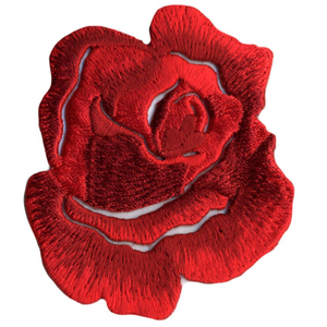 Écusson thermocollant grande rose - Rouge