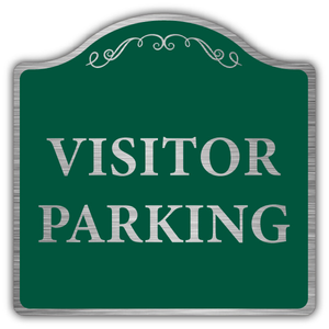 Visitor Parking - Prestige Sign 250 x 250 mm - 3mm Brushed Aluminium Com