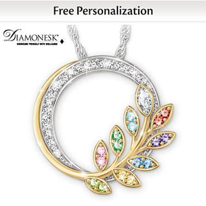 Birthstone Our Family Grows With Love Pendant Necklace