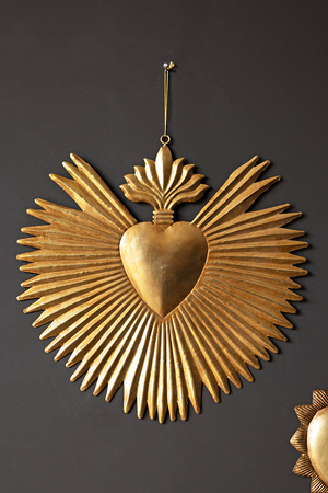 Large Milagro Antiqued-Style Heart Decoration
