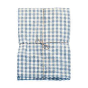 Walton & Co Gingham Blue 130 x 180cm Tablecloth
