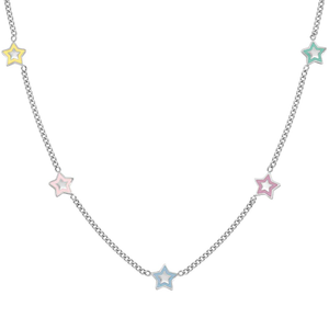 Fairy Icons Steel Enamel Star Mix Necklace