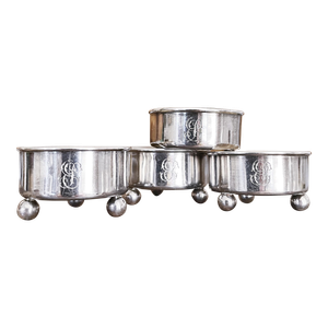 Set of 4 Antique Tiffany & Co Sterling Salt Cellars