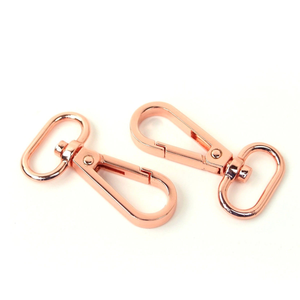 Set de 2 mousquetons métal - Or rose 19 mm