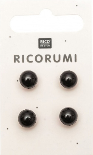 Carte de 4 yeux 8,5 mm noir Ricorumi