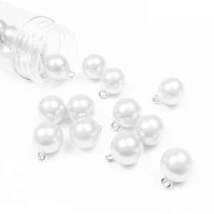 Bouton boule nacré mariage - Blanc