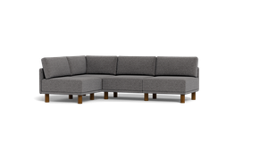 Luna - Sectional - Storm Grey - High Arms - Tall Legs