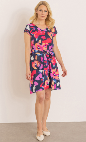 Printed Self Tie Dress - Multi