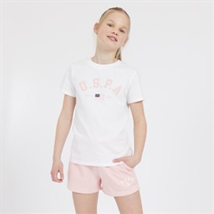 U.S. POLO ASSN. Girls Graphic T-Shirt And Shorts Set Crystal Rose